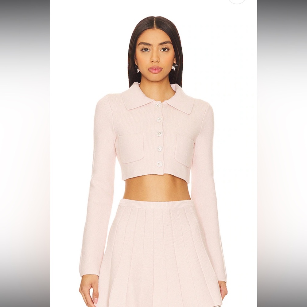 MAJORELLE Solveig Cardigan in Light Pink - Picture 1 of 7